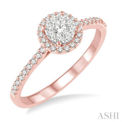 1/3 Ctw Round Shape Diamond Lovebright Ring in 14K Rose and White Gold 1/3 Ctw Round Shape Diamond Lovebright Ring in 14K Rose and White Gold