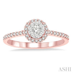 1/3 Ctw Round Shape Diamond Lovebright Ring in 14K Rose and White Gold 1/3 Ctw Round Shape Diamond Lovebright Ring in 14K Rose and White Gold
