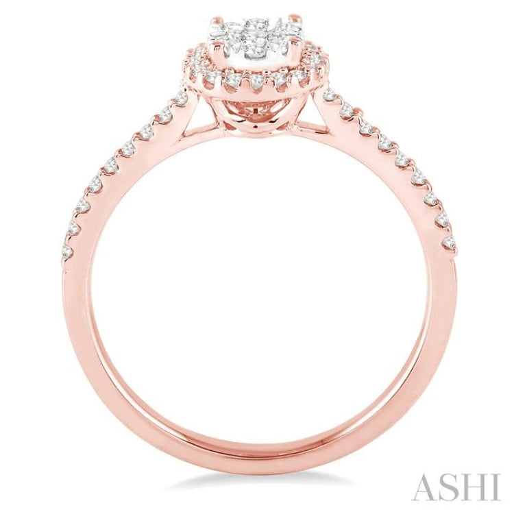 1/3 Ctw Round Shape Diamond Lovebright Ring in 14K Rose and White Gold 1/3 Ctw Round Shape Diamond Lovebright Ring in 14K Rose and White Gold