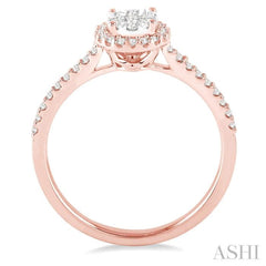 1/3 Ctw Round Shape Diamond Lovebright Ring in 14K Rose and White Gold 1/3 Ctw Round Shape Diamond Lovebright Ring in 14K Rose and White Gold