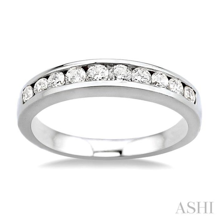 1/2 Ctw Channel Set Round Cut Diamond Band in 14K White Gold 1/2 Ctw Channel Set Round Cut Diamond Band in 14K White Gold
