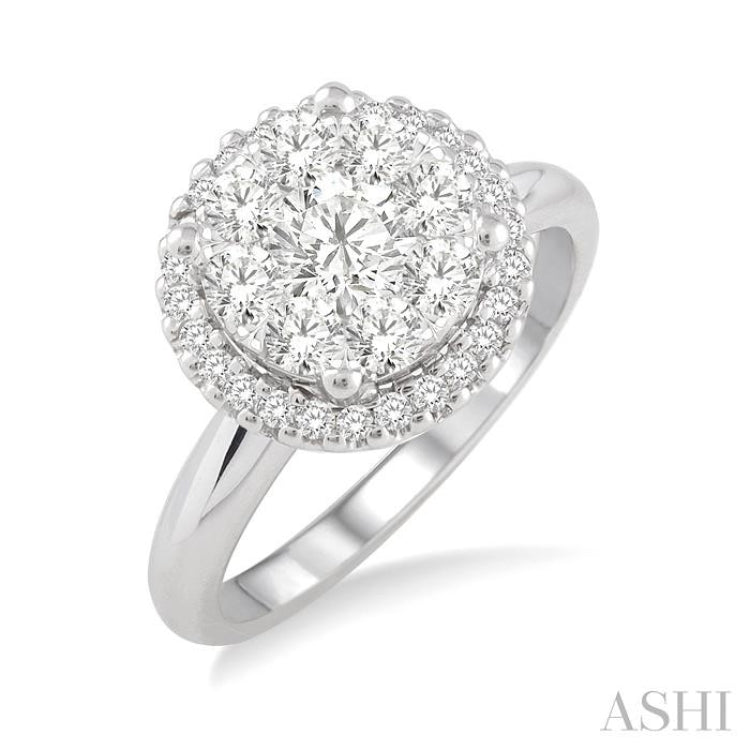 1/2 Ctw Lovebright Round Cut Diamond Engagement Ring in 14K White Gold 1/2 Ctw Lovebright Round Cut Diamond Engagement Ring in 14K White Gold