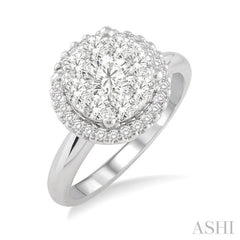 1/2 Ctw Lovebright Round Cut Diamond Engagement Ring in 14K White Gold 1/2 Ctw Lovebright Round Cut Diamond Engagement Ring in 14K White Gold