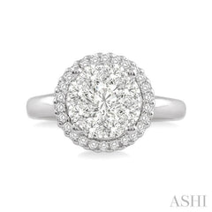 1/2 Ctw Lovebright Round Cut Diamond Engagement Ring in 14K White Gold 1/2 Ctw Lovebright Round Cut Diamond Engagement Ring in 14K White Gold