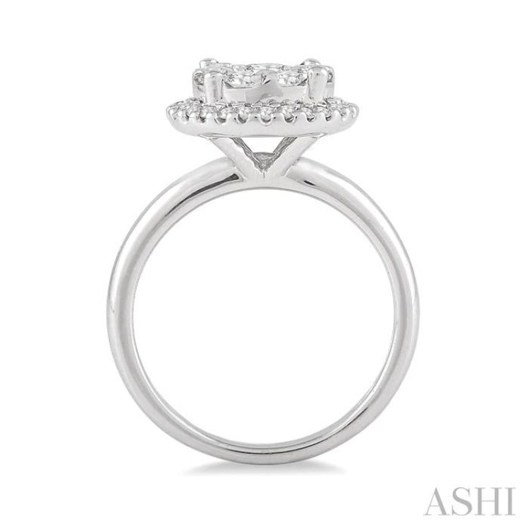 1/2 Ctw Lovebright Round Cut Diamond Engagement Ring in 14K White Gold 1/2 Ctw Lovebright Round Cut Diamond Engagement Ring in 14K White Gold