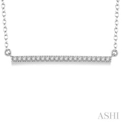 1/6 Ctw Horizontal Bar Round Cut Diamond Necklace With Link Chain in 10K White Gold 1/6 Ctw Horizontal Bar Round Cut Diamond Necklace With Link Chain in 10K White Gold