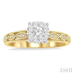 3/8 Ctw Open Marquise Lattice Lovebright Round Cut Diamond Engagement Ring in 14K Yellow and White Gold 3/8 Ctw Open Marquise Lattice Lovebright Round Cut Diamond Engagement Ring in 14K Yellow and White Gold