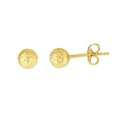 14K Yellow Gold 5mm Crystal Cut Post Earring 14K Yellow Gold 5mm Crystal Cut Post Earring