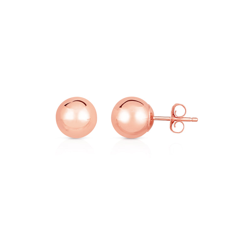 14K Rose Gold Polished 7mm Post Earring 14K Rose Gold Polished 7mm Post Earring