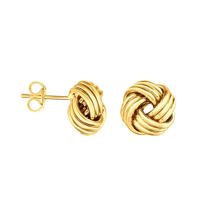 14K Yellow Gold Medium Multi-Row Love Knot Stud Earring 14K Yellow Gold Medium Multi-Row Love Knot Stud Earring