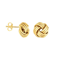 14K Yellow Gold Medium Multi-Row Love Knot Stud Earring 14K Yellow Gold Medium Multi-Row Love Knot Stud Earring