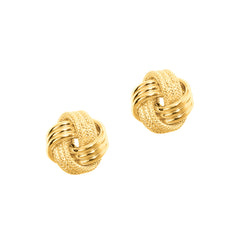14K Yellow Gold Polished & Diamond Cut Love Knot Stud Earring 14K Yellow Gold Polished & Diamond Cut Love Knot Stud Earring