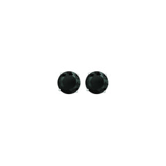 14K White Gold 6mm Black CZ Stud Earring 14K White Gold 6mm Black CZ Stud Earring