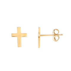 14K Yellow Gold Cross Stud Earring 14K Yellow Gold Cross Stud Earring