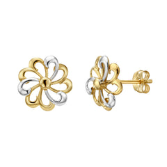 14K Yellow Gold Flower Stud Earring 14K Yellow Gold Flower Stud Earring