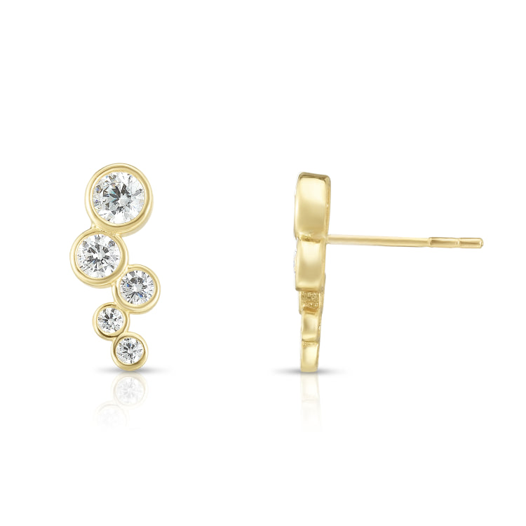 14K Yellow Gold Bezel Set CZ Ear Climber 14K Yellow Gold Bezel Set CZ Ear Climber