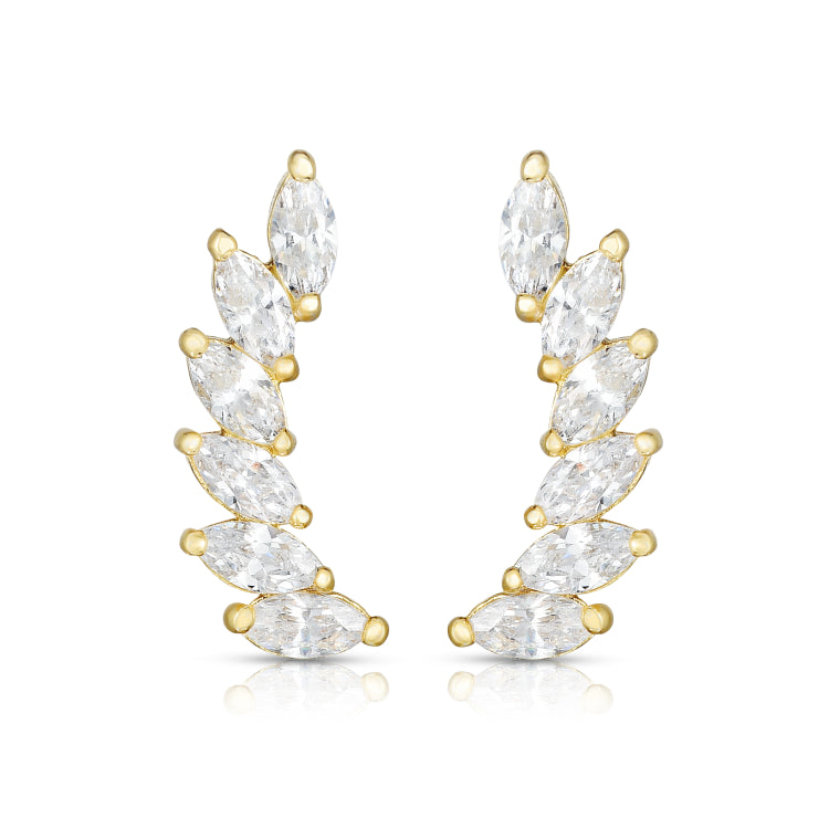 14K Yellow Gold Marquise CZ Ear Climber 14K Yellow Gold Marquise CZ Ear Climber