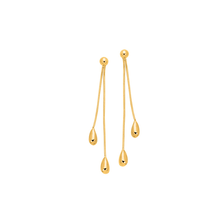 14K Yellow Gold Polished Double Tear Drop Earring 14K Yellow Gold Polished Double Tear Drop Earring