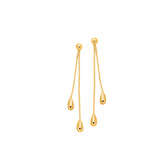 14K Yellow Gold Polished Double Tear Drop Earring