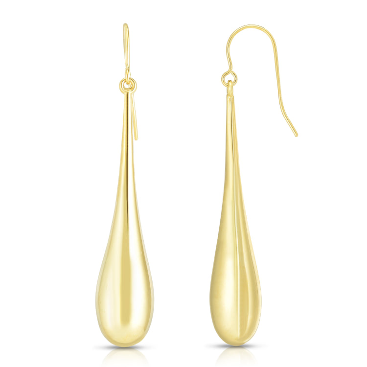 14K Yellow Gold Large Polished Graduated Tear Drop Earring 14K Yellow Gold Large Polished Graduated Tear Drop Earring