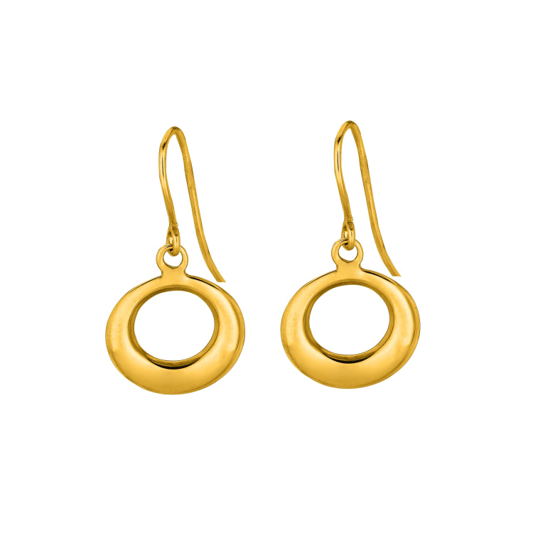 14K Yellow Gold Polished Open Circle Drop Earring 14K Yellow Gold Polished Open Circle Drop Earring