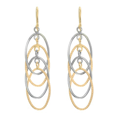 14K Yellow & White Gold Polished Interlocking Oval Dangle Earring 14K Yellow & White Gold Polished Interlocking Oval Dangle Earring