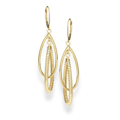 14K Yellow Gold Polished & Twist Dangle Earring 14K Yellow Gold Polished & Twist Dangle Earring