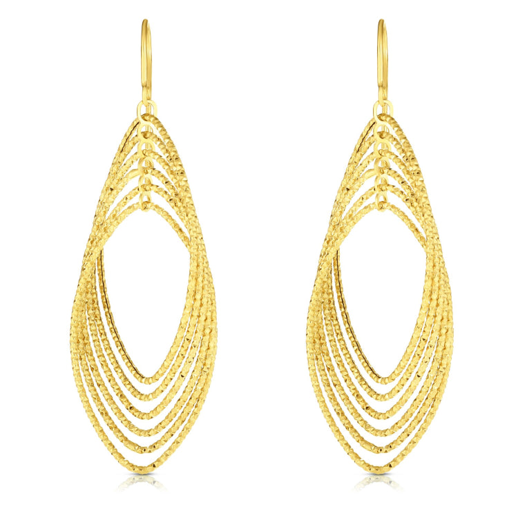 14K Yellow Gold Multi-Layered Dangle Earring 14K Yellow Gold Multi-Layered Dangle Earring
