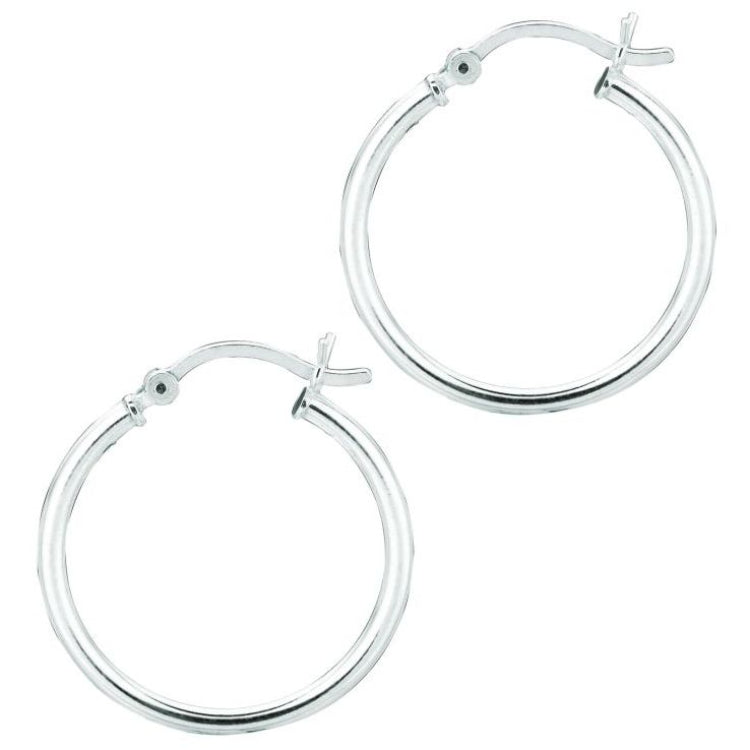 Sterling Silver 2x20mm Hoop Earring Sterling Silver 2x20mm Hoop Earring