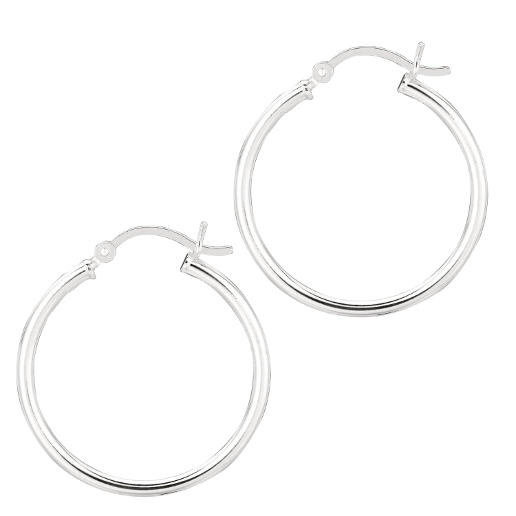 Sterling Silver 2x25mm Hoop Earring Sterling Silver 2x25mm Hoop Earring