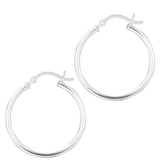Sterling Silver 2x25mm Hoop Earring Sterling Silver 2x25mm Hoop Earring