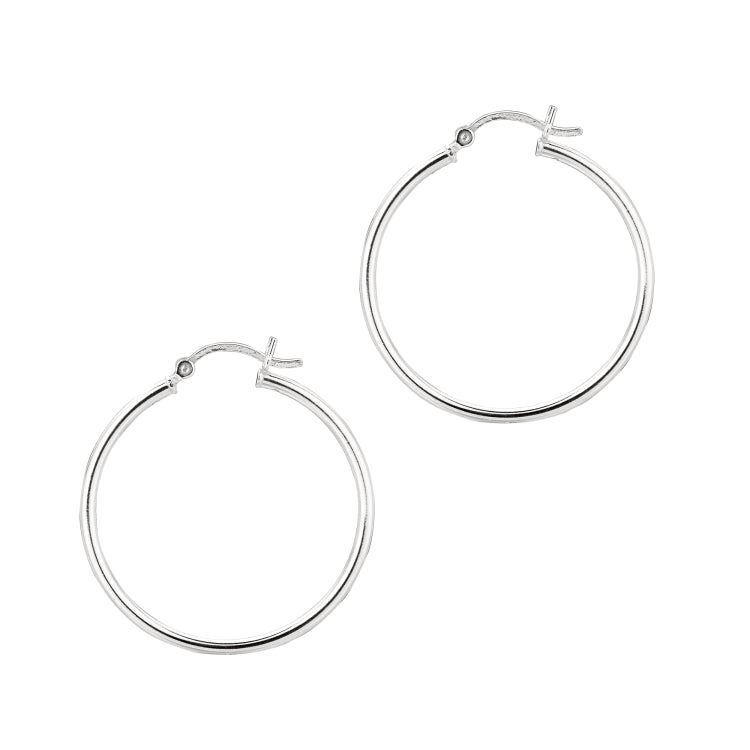 Sterling Silver 2x30mm Hoop Earring Sterling Silver 2x30mm Hoop Earring