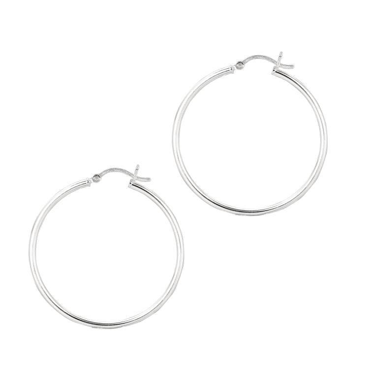 Sterling Silver 2x35mm Hoop Earring Sterling Silver 2x35mm Hoop Earring