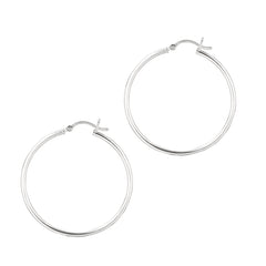 Sterling Silver 2x35mm Hoop Earring Sterling Silver 2x35mm Hoop Earring
