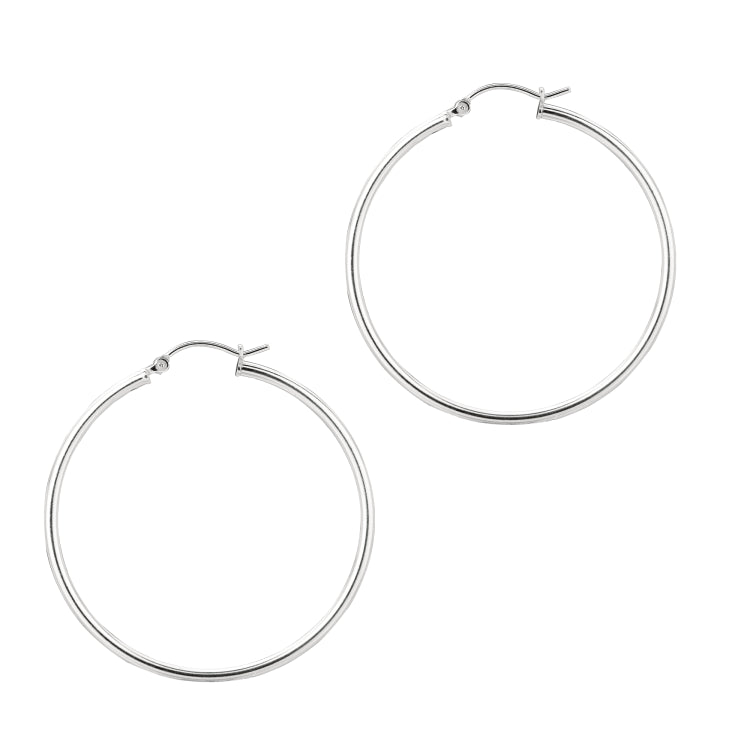Sterling Silver 2x40mm Hoop Earring Sterling Silver 2x40mm Hoop Earring