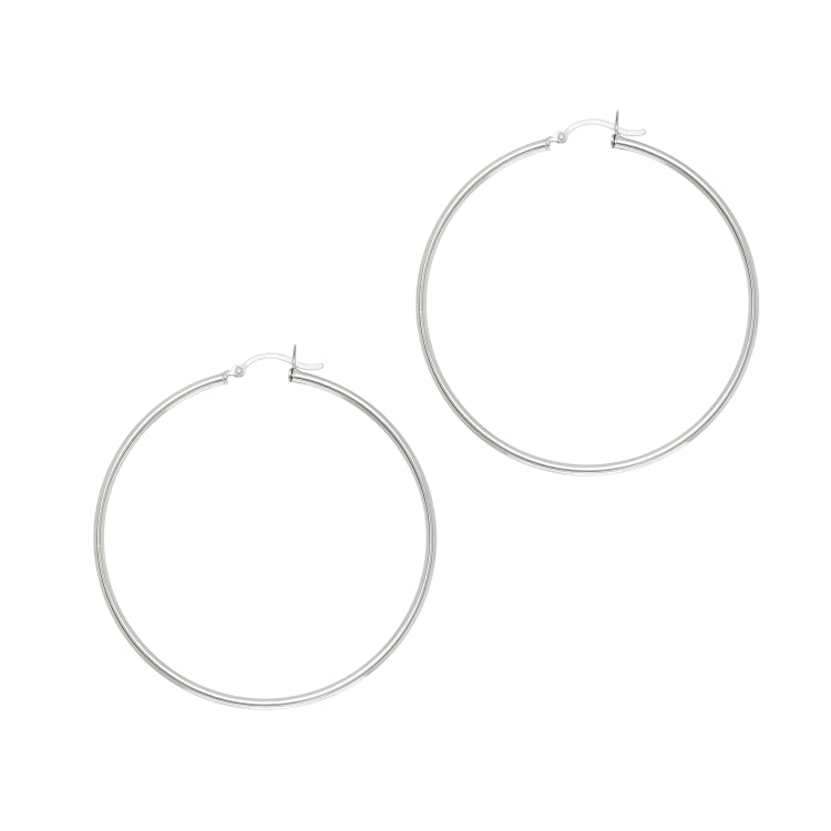 Sterling Silver 2x50mm Hoop Earring Sterling Silver 2x50mm Hoop Earring