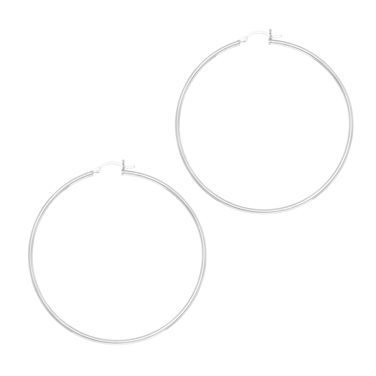 Sterling Silver 2x60mm Hoop Earring Sterling Silver 2x60mm Hoop Earring