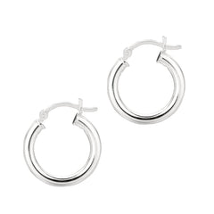 Sterling Silver 3x15mm Hoop Earring Sterling Silver 3x15mm Hoop Earring