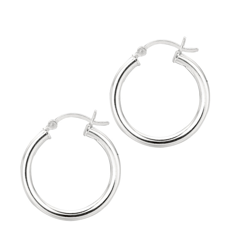 Sterling Silver 3x20mm Hoop Earring Sterling Silver 3x20mm Hoop Earring