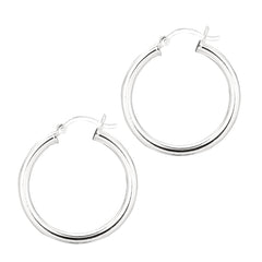 Sterling Silver 3x25mm Hoop Earring Sterling Silver 3x25mm Hoop Earring