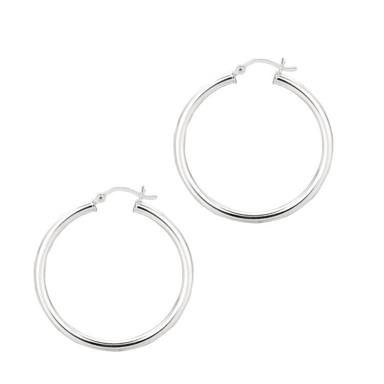 Sterling Silver 3x30mm Hoop Earring Sterling Silver 3x30mm Hoop Earring
