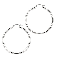 Sterling Silver 3x40mm Hoop Earring Sterling Silver 3x40mm Hoop Earring