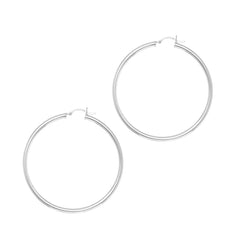 Sterling Silver 3x50mm Hoop Earring Sterling Silver 3x50mm Hoop Earring
