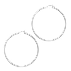 Sterling Silver 3x60mm Hoop Earring Sterling Silver 3x60mm Hoop Earring