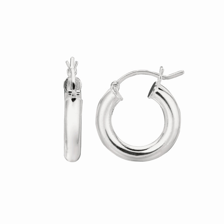Sterling Silver 4x25mm Hoop Earring Sterling Silver 4x25mm Hoop Earring