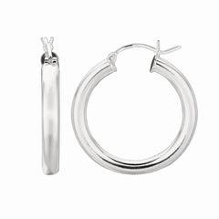 Sterling Silver 4x25mm Hoop Earring Sterling Silver 4x25mm Hoop Earring