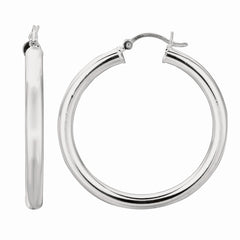 Sterling Silver 4x35mm Hoop Earring Sterling Silver 4x35mm Hoop Earring