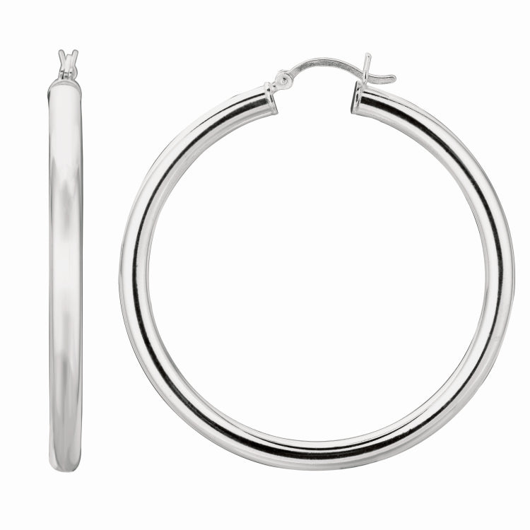 Sterling Silver 4x40mm Hoop Earring Sterling Silver 4x40mm Hoop Earring