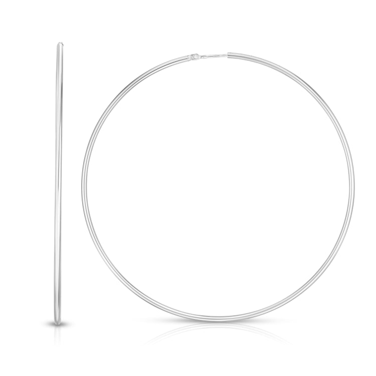 Sterling Silver 70mm Diamond Cut Endless Earring Sterling Silver 70mm Diamond Cut Endless Earring