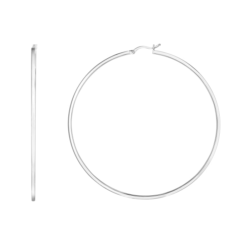 Sterling Silver 75mm Runway Hoop Earring Sterling Silver 75mm Runway Hoop Earring